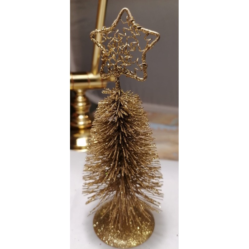 ALBERO DI NATALE METALLO GLITTER ORO