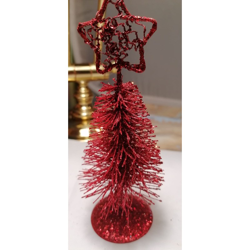 ALBERO DI NATALE METALLO GLITTER ROSSO