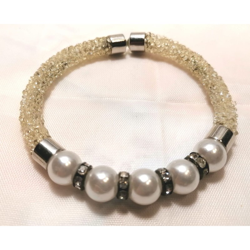 BRACCIALE RIGIDO BIANCO/CHAMPAGNE