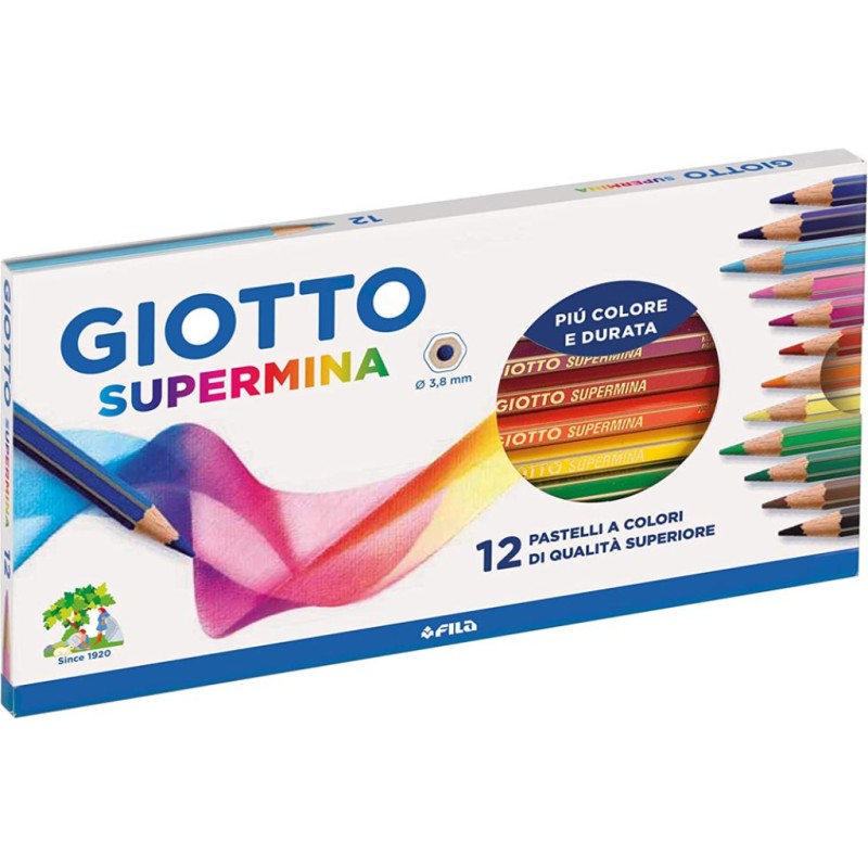 PASTELLI A COLORI 12 GIOTTO SUPERMINA 12pz.