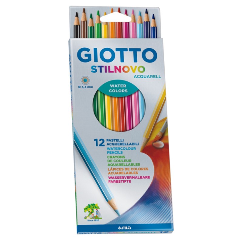 PASTELLI A COLORI 12 GIOTTO STILNOVO ACQUERELLABILI 12pz.