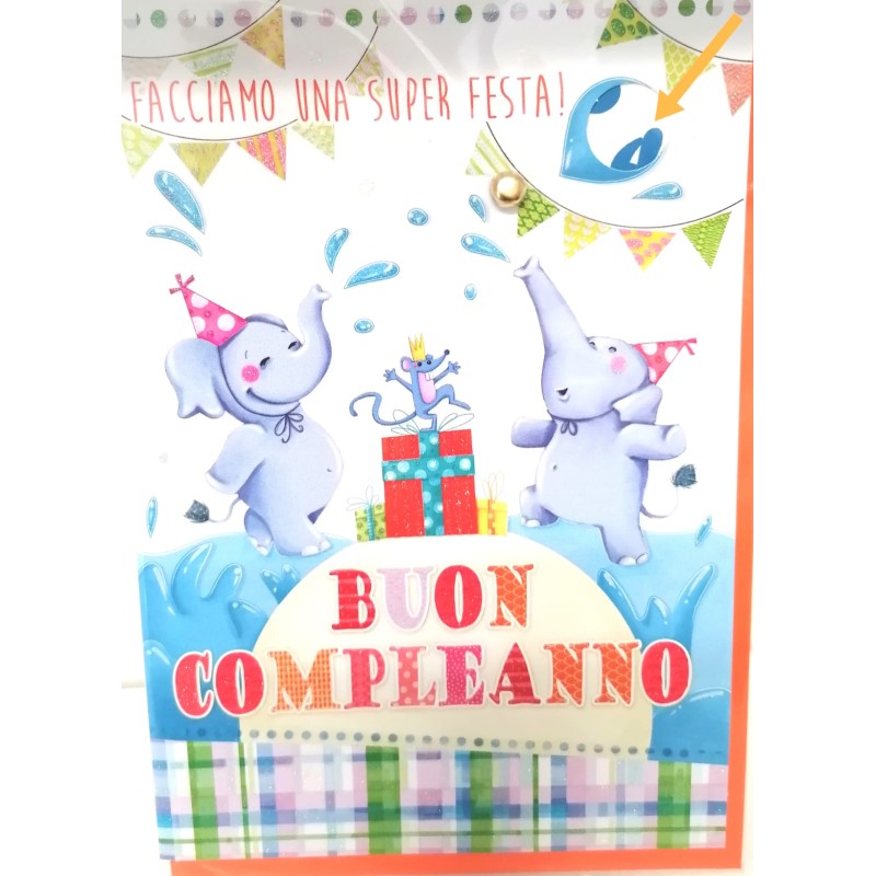 BIGLIETTO COMPLEANNO CON ROTELLA